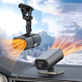 12V Car Heater Plugged into Lighter, 150W Portable Fast Heating Defroster & Demister with Hot/Cold Dual Modes, Overheat Protection, Adjustable Base for Sedan SUV ABS Shell