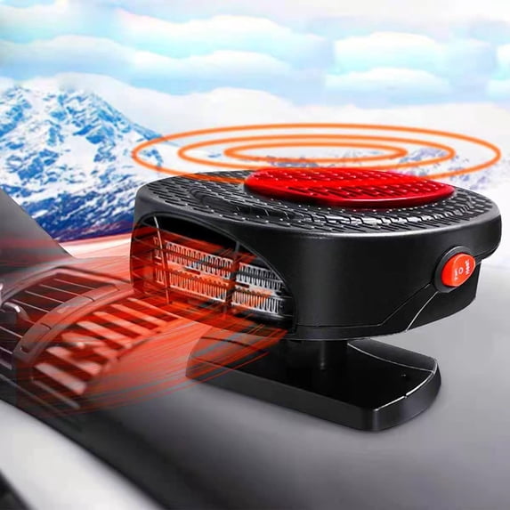 12V Car Heater Portable Fan, 150W Fast Heating Quickly Defrost Defogger, 2 in 1 Car Heater Space Automobile Adjustable Thermostat Plug in Cigarette Lighter 360 Degree Rotary Base
