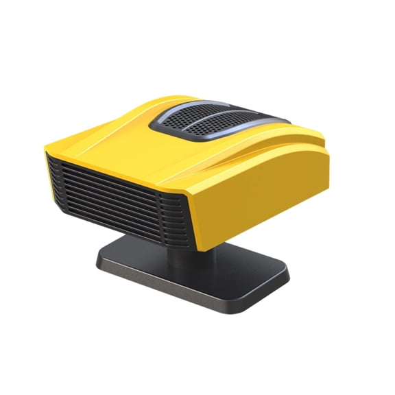 12V Car Heater for Vehicle Lighter with 360° Rotatable Base, 2 in 1 Portable Winter Windshield Defroster Electric Defogger Warmer for Universal(Yellow)