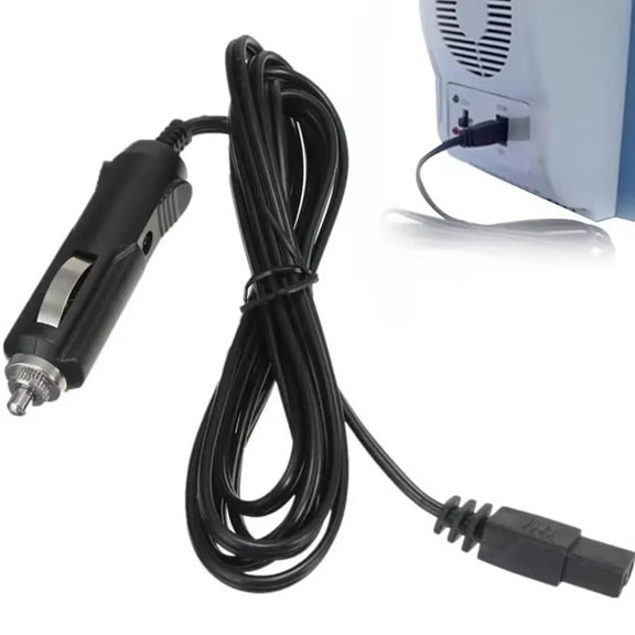 12V Car Refrigerator Power Extension Cord, 2m Charger Cable for Mini Fridge Cooler Box, 5A Adapter Wire with Cigarette Lighter Plug
