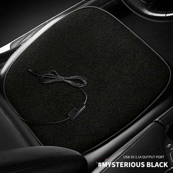 12V Car Seat Warmer, Portable USB Heating Cushion Pad, 3 Heat Settings Heated Pad for Home Office(Black)