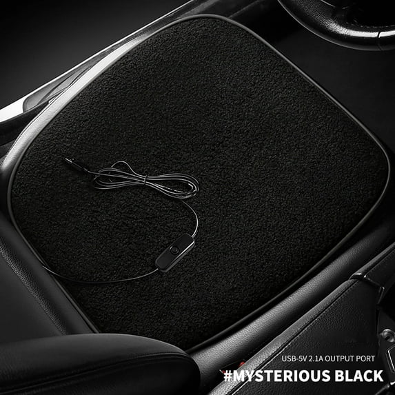 12V Car Seat Warmer, Portable USB Heating Cushion Pad, 3 Heat Settings Heated Pad for Home Office(Black)