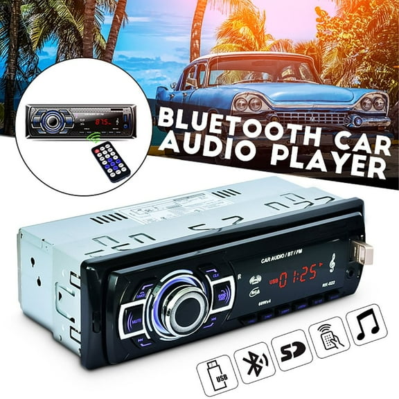 12V Car Stereo FM Radio Bluetooth MP3 Audio Player USB AUX-IN Auto Electronics In-Dash 1 DIN Auto Radio with Remote Control