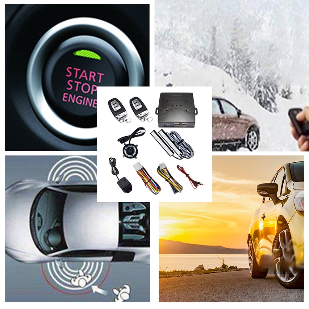 12V Car System PKE Passive Keyless Entry Central Lock Kit, One Button Starter Stop, APP