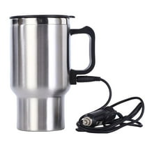 12V Car Thermal Mug - Stainless Steel Insulation Cup for Coffee and Hot Drinks - Travel Coffee Heater with Vacuum Insulation