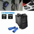 thumbnail image 1 of 12V Car Truck Boat UTV Blue LED Dual USB Charger Digital Voltmeter Rocker Switch, 1 of 6