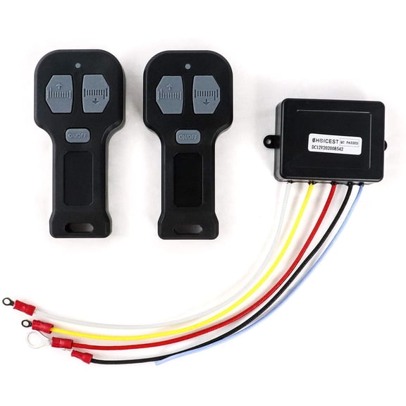 12V Car Wireless Winch Electric Remote Control, 2 Pack Universal Mini 5 Wire Control Winch with Dual Manual Matching Transmitter Kit for Truck, ATV and SUV Winch Wireless System