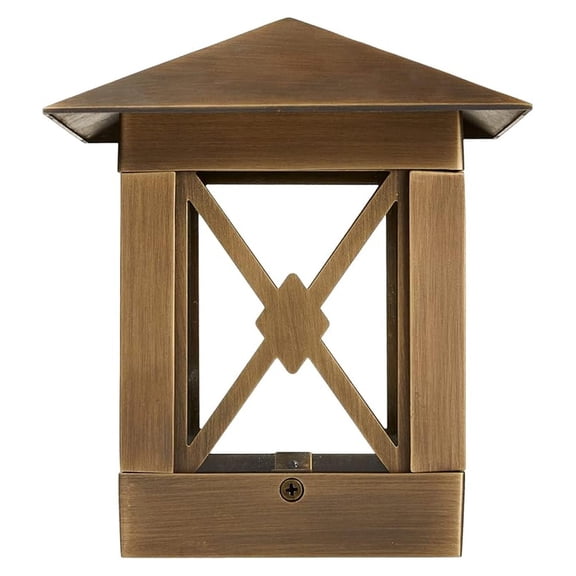 12V Cast Brass (Bronze) 4" x 4" LED Outdoor Post Top Light 2700K Warm White 100 Lumens for Low age Deck, Dock & Fence Lighting