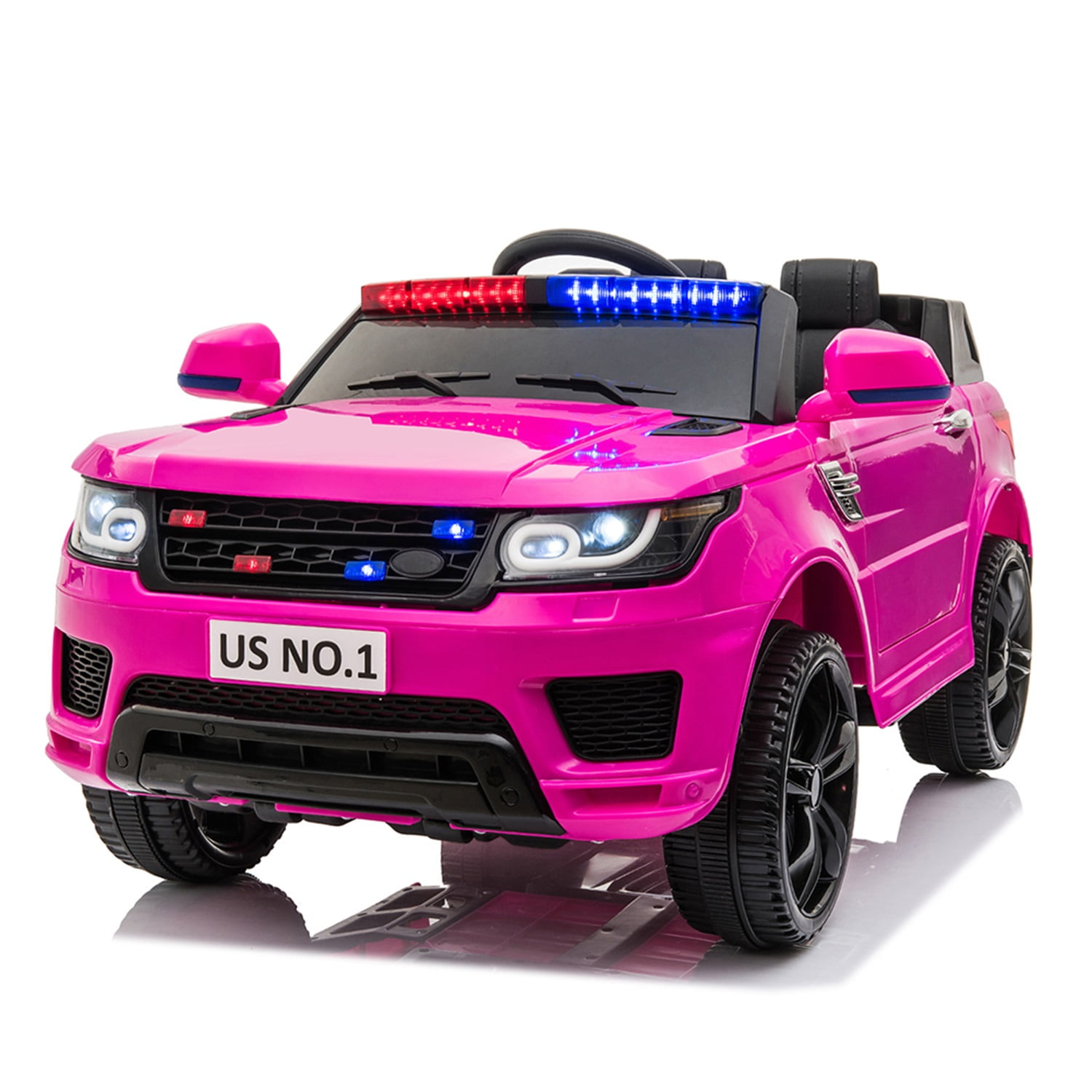 12V Children Police SUV, Kids Ride On Car with Remote Control, Siren Sounds LED Lights, Pink 12V Children Police SUV, Kids Ride On Car with Remote Control, Siren Sounds LED Lights, Pink