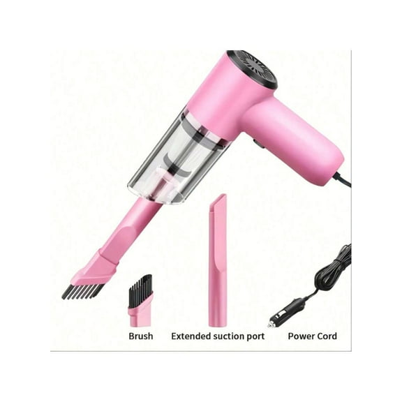 12V Compact Handheld Car Vacuum - Powerful Wired Design, Silent Operation, Easy Dust & Pet Hair Removal, Includes Accessories Kit