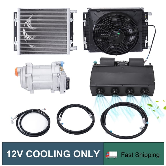 12V Cool Electric Universal Underdash Air Conditioner DC Auto Car A/C Kit 50A