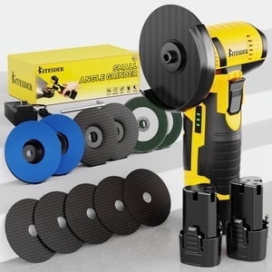 12V Cordless Angle Grinder, 19500 RPM High Speed, Dual Battery, Multifunction Polishing Grinding Tool, For Home DIY Repair Handicrafts