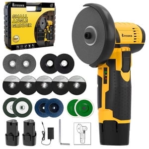 12V Cordless Angle Grinder, 19500 RPM High Speed, Dual Battery, Multi‑function Polishing Grinding Tool, For Home DIY Repair Handicrafts
