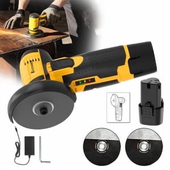 12V Cordless Angle Grinder, 19500 RPM High Speed, Dual Battery, Multifunction Polishing Grinding Tool, For Home DIY Repair Handicrafts