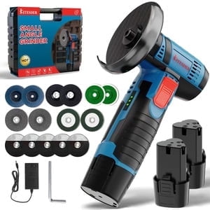 12V Cordless Angle Grinder, 19500 RPM High Speed, Dual Battery, Multi‑function Polishing Grinding Tool, For Home DIY Repair Handicrafts
