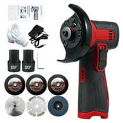 12V Cordless Angle Grinder Kit, Ginding disc 3 Inch/76mm 19500 rpm w/ 2* 1300mAh Lithium-Ion Battery for Cutting, Polishing, Grinding, Rust Removal