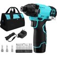 thumbnail image 1 of 12V Cordless  Driver, 1/4" Electric  Driver with 11 count  Bits, 3 count Nut-driver Bits, Variable Speed(0-2400RPM), LED Light, Tool Bag,  and Charger Included, 1 of 7