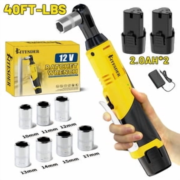12V Cordless Electric Ratchet Wrench Set, Lithium Battery, Fast Charge, Variable Speed Trigger, For Auto Repair, Screw & Nut Work