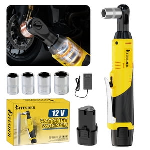 12V Cordless Electric Ratchet Wrench Set, Lithium Battery, Fast Charge, Variable Speed Trigger, For Auto Repair, Screw & Nut Work