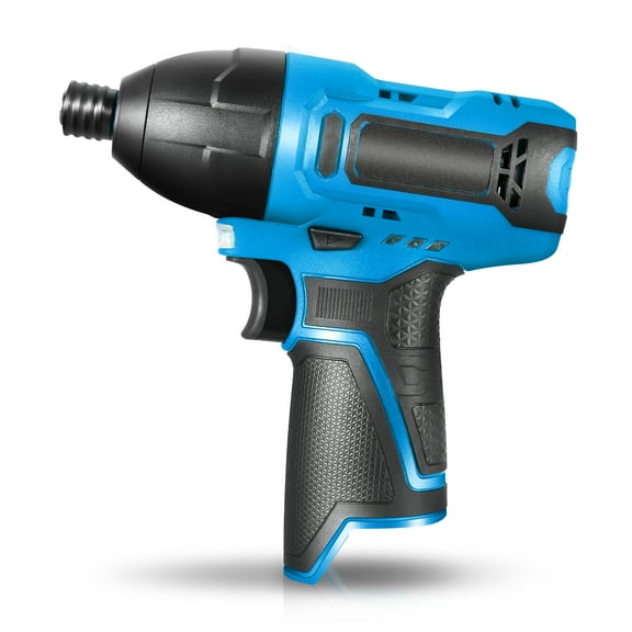 12V Cordless Impact Screwdriver 1/4 Chuck for DIY Projects & Household Use, with LED Light + Forward/Reverse Switch, Blue (Tool Only)