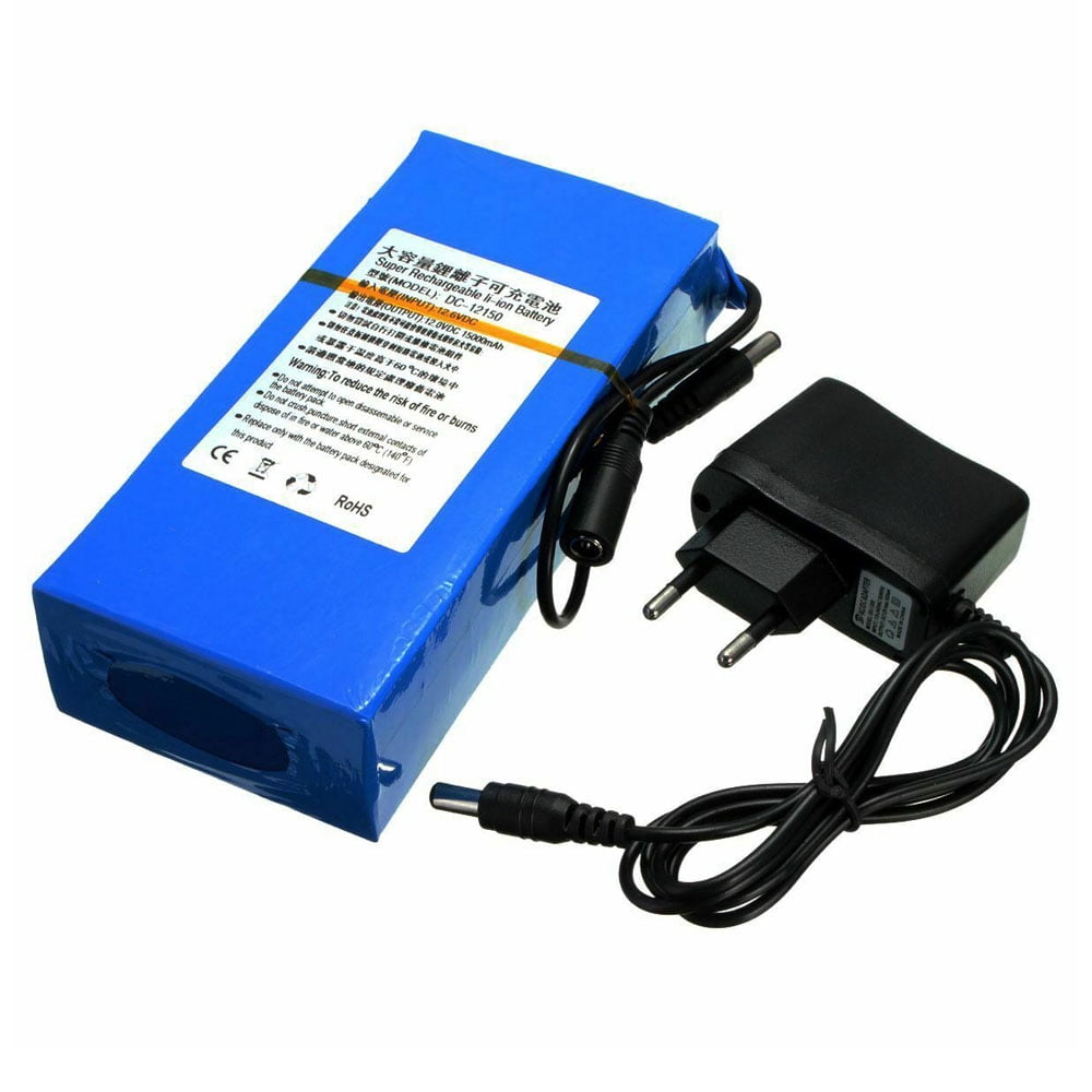 12V DC-12150 Rechargeable Polymer Power Battery Pack 15000mAh High-capacity Batteries with Charger