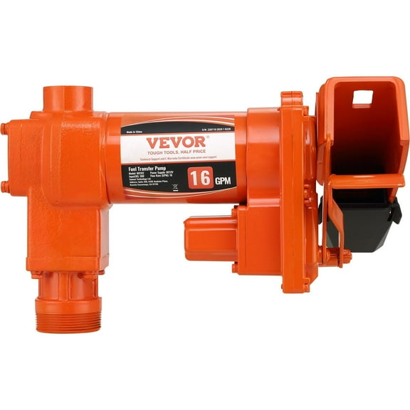 12V DC 16 GPM Gasoline Extractor Pump with Automatic Nozzle for Diesel Kerosene Ethanol Methanol Biodiesel Fuel Transfer