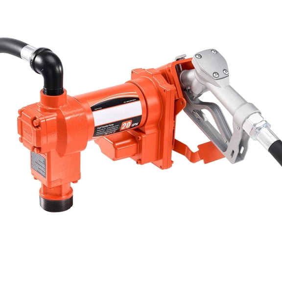 12V DC 20 GPM 1/4 HP Fuel Transfer Pump Manual Nozzle Hose Pipe for Gasoline Diesel Kerosene Ethanol Methanol Biodiesel