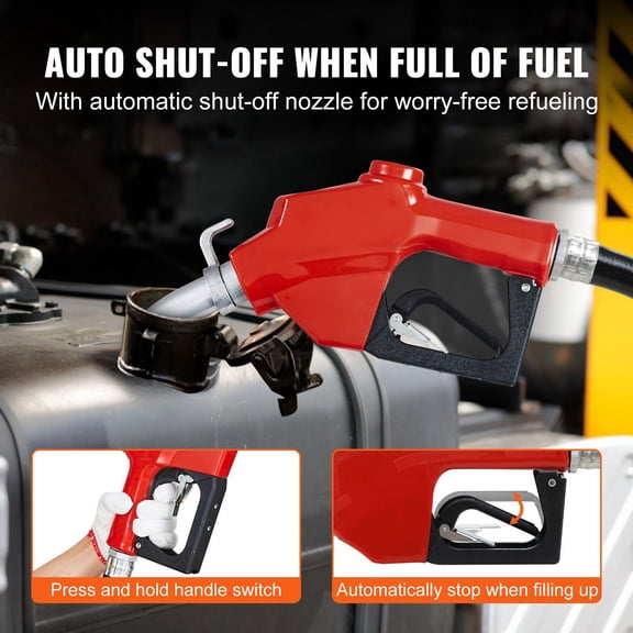 12V DC 20 GPM 1/4 HP Fuel Transfer Pump with Automatic Nozzle for Gasoline Diesel Kerosene Ethanol Methanol and Biodiesel