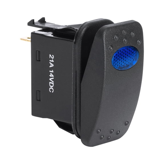 12V DC 20A 3-Pin SPST LED On/Off Rocker Switch Kit - BLUE
