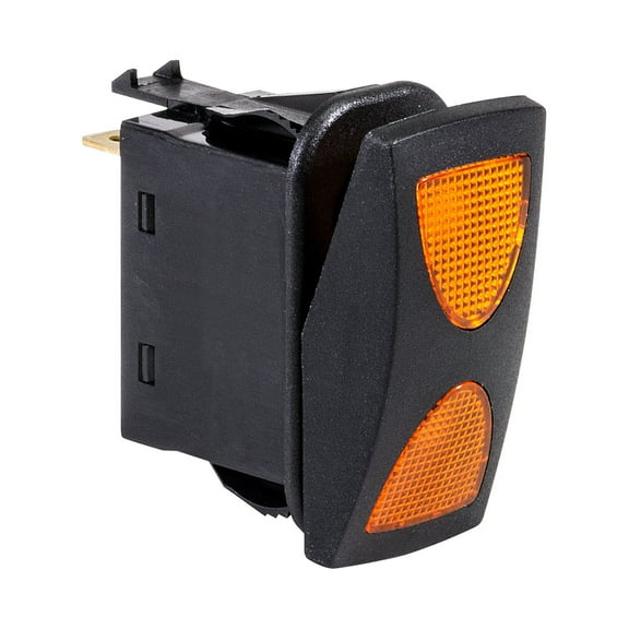 12V DC 20A 4-Pin LED ON-OFF-ON SPDT Rocker Switch - AMBER