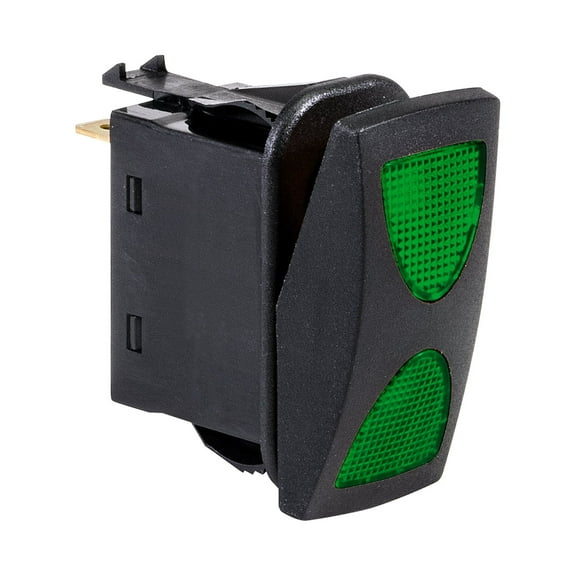 12V DC 20A 4-Pin LED ON-OFF-ON SPDT Rocker Switch - GREEN