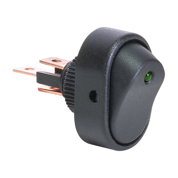 12V DC 30A 3-Pin SPST LED On/Off Rocker Switch - GREEN