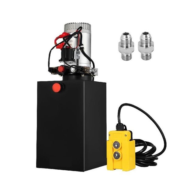 12V DC 420 Quart Double Acting Hydraulic Pump For Car, Steel Oil Tank