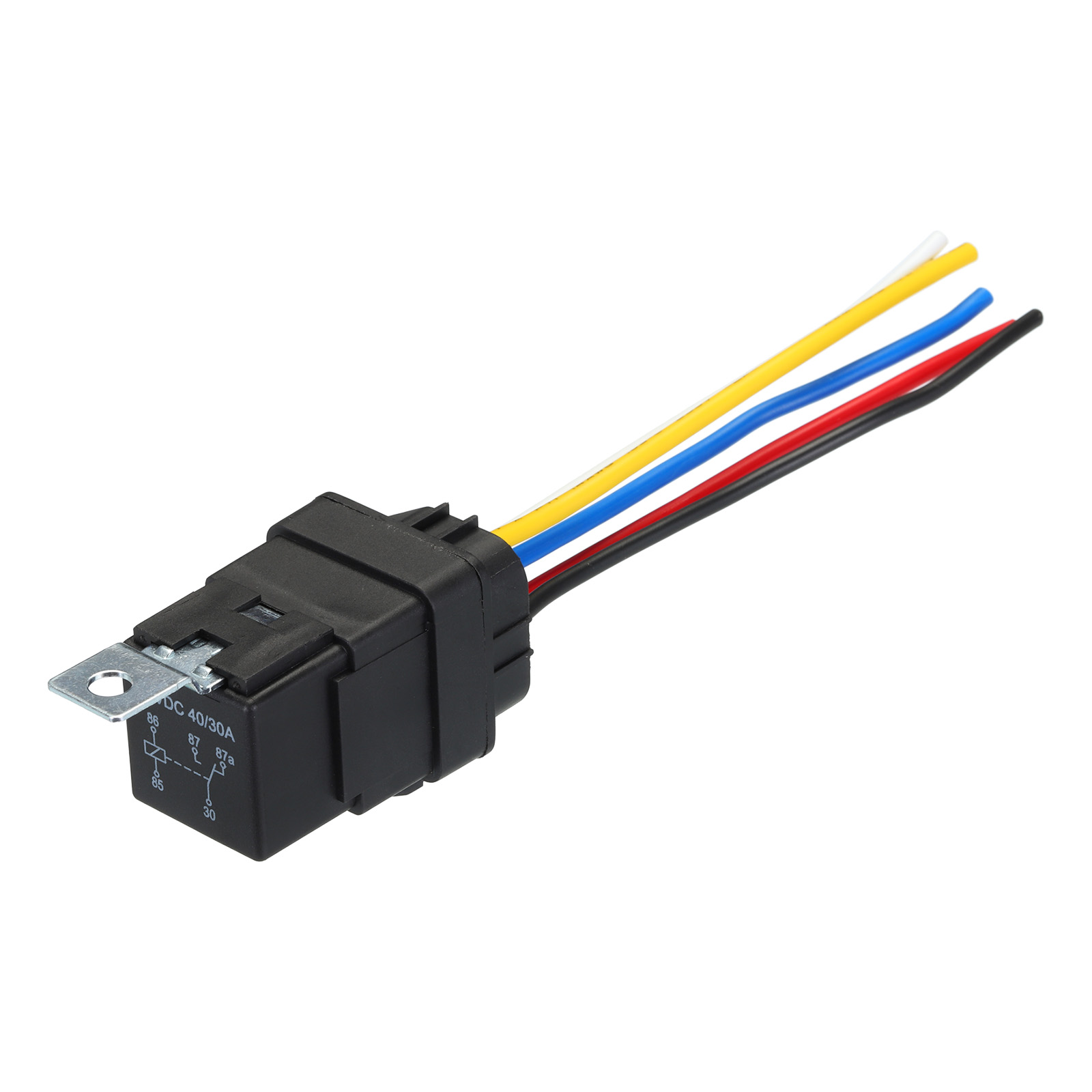 12V DC 5Pin 30/40A Interlocking Relay Socket Harness Base Style SPDT