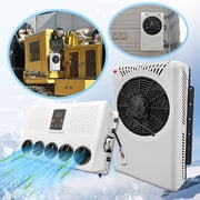12V DC 7200BTU Electric Split Parking Air Conditioner, New Energy Truck AC Unit for Semi Truck, Bus, Camper Van, RV, Automotive White,