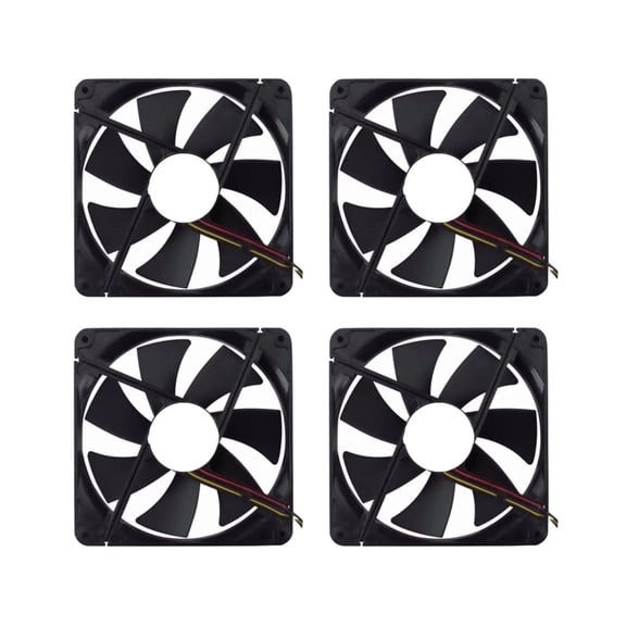 12V DC Fan, 4Pcs 3D Printer Cooling Fan, 14025 PBT Plastics Crossflow Fan, Big Airflow Fan Cooling for Small Appliances Series