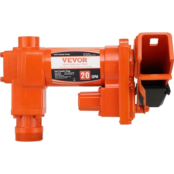 12V DC Fuel Transfer Pump 20 GPM 1/4 HP, Cast Iron Gasoline Diesel Extractor Pump with Fuel Collection Box for Kerosene Ethanol Methanol Biodiesel