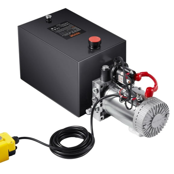 12V DC Hydraulic Pump, 12 Quart Single Acting Power Unit, 0.91 GPM Flow, 3200 PSI Max Pressure, for Dump Trailer & Car Lifting (Walmart)