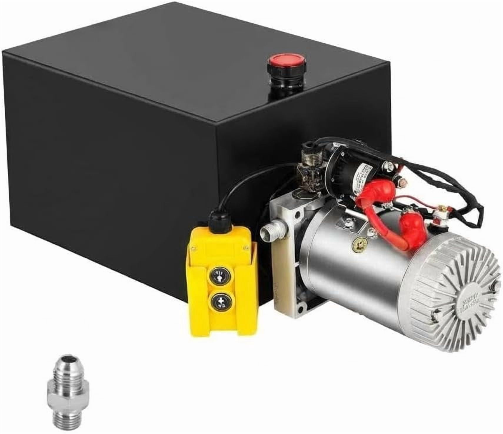 12V DC Hydraulic Pump Power Unit, Double Acting,15 Quart Metal ...
