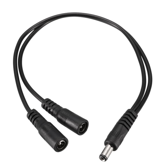 Unique Bargains 12V DC Power Splitter Cable 1 Male to 2 Female Connectors 12.6 inch 24AWG Cord 0.08'' x 0.22''