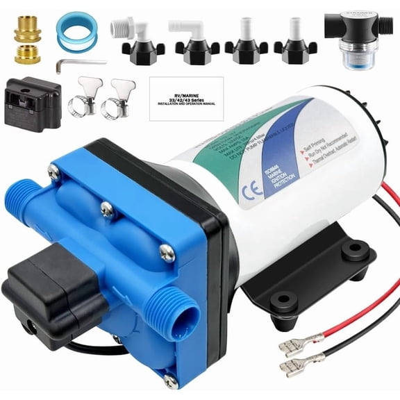 12V DC electric high- self-priming diaphragm pump, Equipped with ,5.5GPM, 70Psi, for RV Marine Yacht Lawn Garden