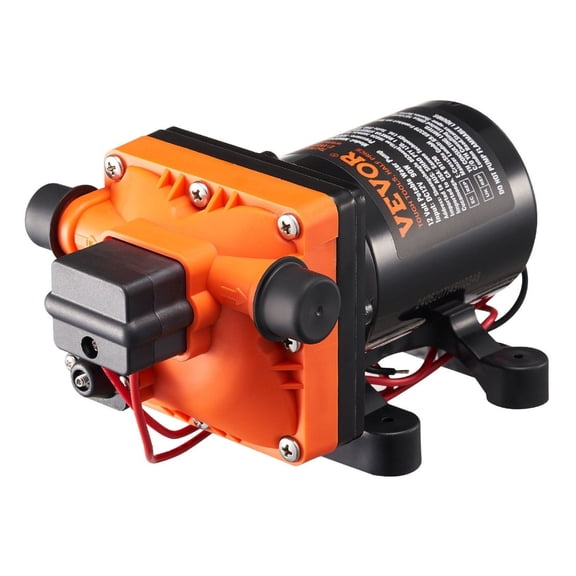 12V Diaphragm Pump 3GPM, 11.36L/min 4-Chamber Water Pump, 55 PSI Adjustable Pressure, RV Boat Marine Water Transfer Pump