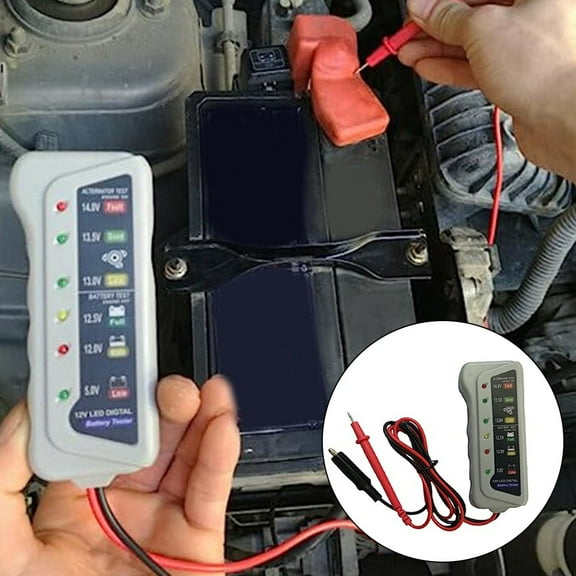12V Digital Battery Tester 6 Led Light Display Diagnostic Tool Battery Tester