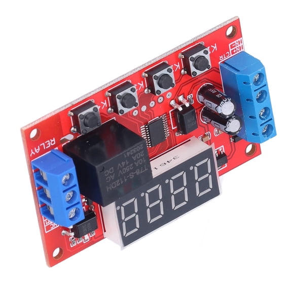 12V Digital Timer Delay Relay Module, Programmable Optocoupler Trigger Switch for Industrial Control, 1 Pack