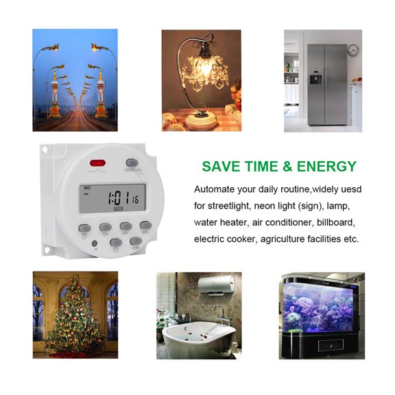 12V Digital Timer Switch Weekly Programmable Relay AC/DC Power Supply 1 Pack