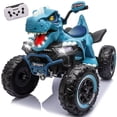 thumbnail image 1 of 12V Dinosaur Kids Ride On Car, 2 Seater Power Ride On Toy for Kids with Remote Control, Bluetooth, USB, 4 Wheel Suspension, Dinosaur Electric Toy Car for Boys and Girls Ages 3-8, Blue, 1 of 8