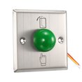 thumbnail image 1 of 12V Door Release Button Push to Exit Reset Green Sphere Button 86x86, 1 of 5