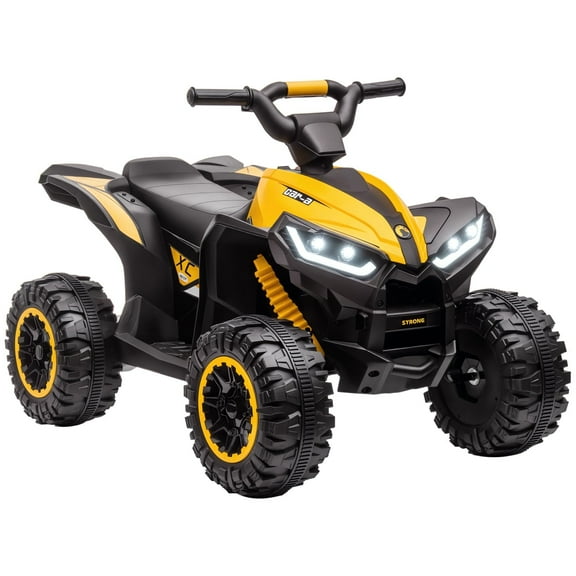 12V Electric ATV Quad w/Forward-Backward | Wear-Resistant Wheels | Music & Ride-On Function - Yellow
