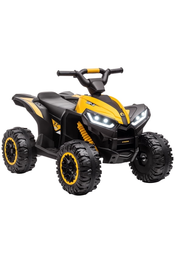 12V Electric ATV Quad w/Forward-Backward | Wear-Resistant Wheels | Music & Ride-On Function - Yellow