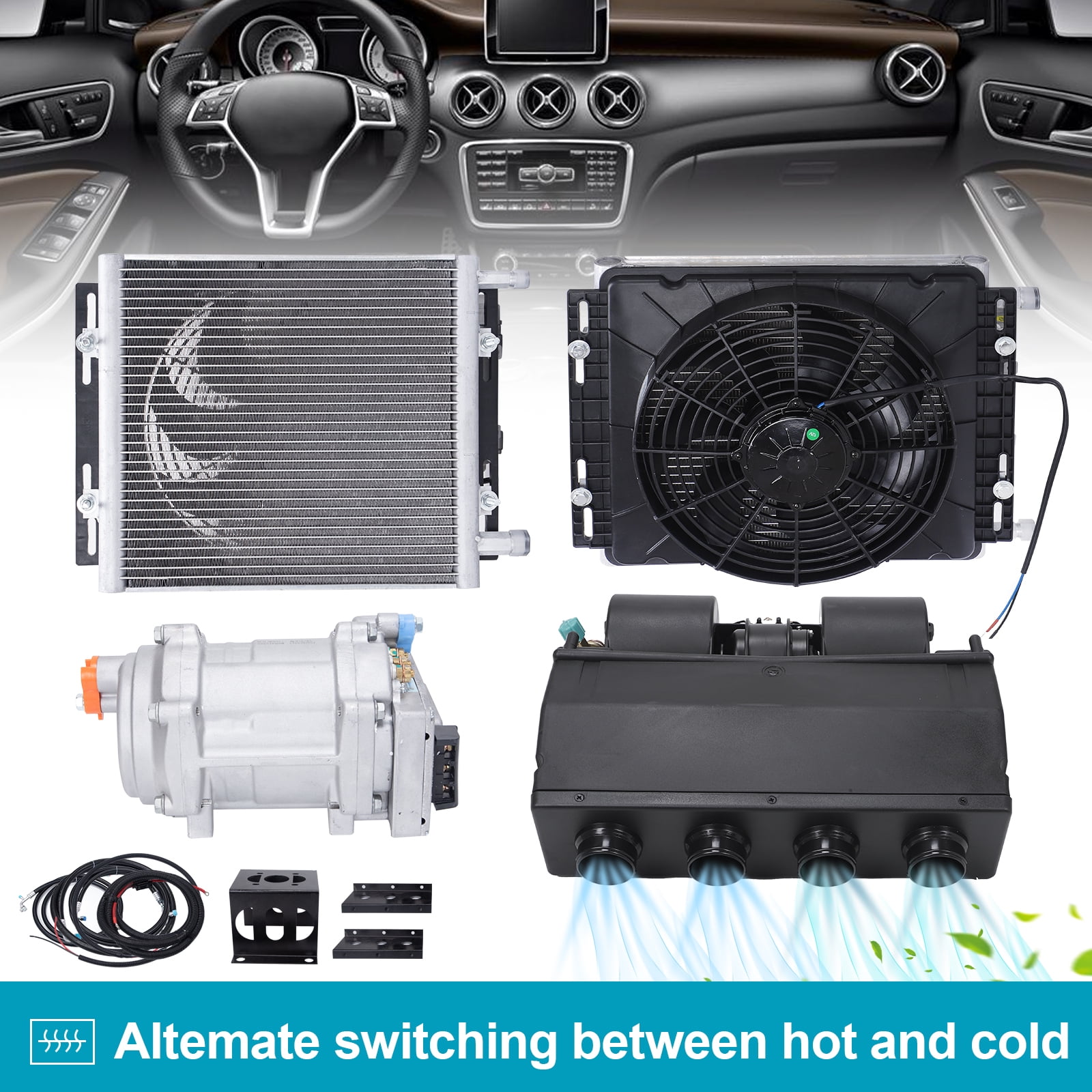 12V Electric Air Conditioner A/C Kit Universal Compressor Underdash for ...